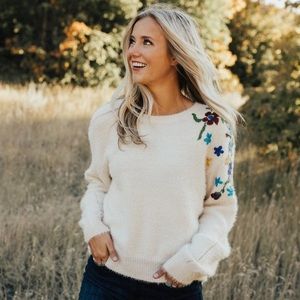 Roolee Embroidered Floral Sweater